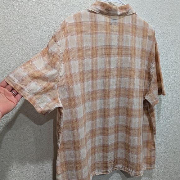 J.Crew 100% Cotton Plaid Short Sleeve Camp Shirt Size L NWT Casual Beachy Coasta - Picture 7 of 10